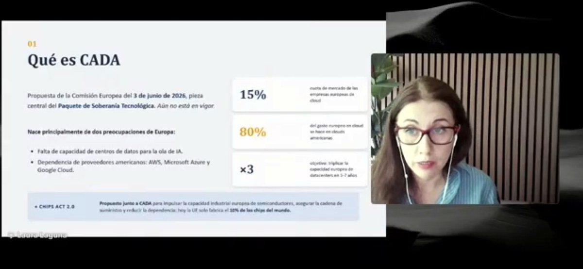 Laura Laguna interviniendo en el webinar de ENATIC sobre la CADA y la soberania digital, 3 de septiembre de 2026